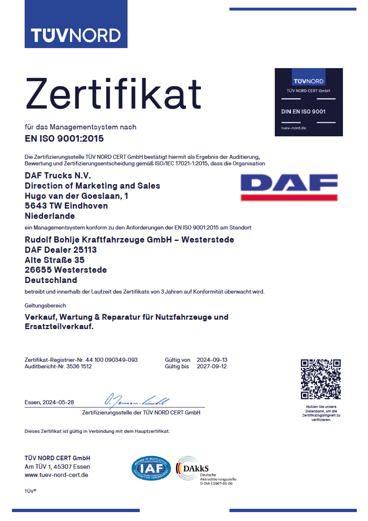 Verkauf, Wartung & Reparatur für Nutzfahrzeuge und Ersatzteilverkauf